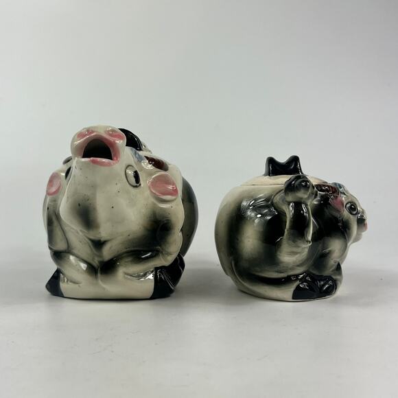 Vintage Kitsch Cow Tea Pot Sugar Bowl Set Unique Gift Novelty Bull Animal Retro - Picture 2 of 10